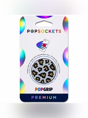 Luxe Crystal Leopard AB Iridescent PopSocket Phone Holder Grip New